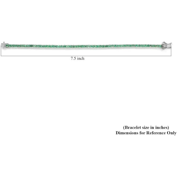 Elegant Emerald Tennis Bracelet Sterling Silver Green Gemstone