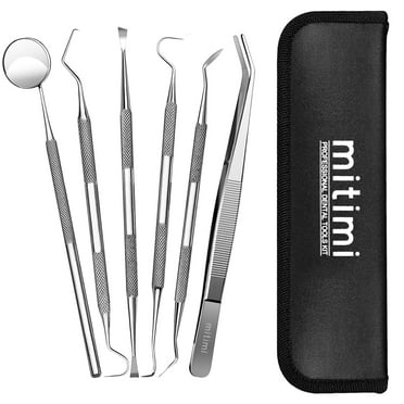 Mitimi Stainless Steel Dental Tools, 6 Pack Professional Plaque Remover for Teeth Cleaning Tools Set