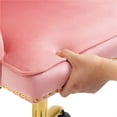 thumbnail image 7 of Velvet Swivel Chair, Height Adjustable Home Office Chair, Ergonomic Desk Computer Chair, Cute Button Tufted Vanity Chair with Nail Head Trim for Bedroom Living Room Office, Peach, 7 of 7
