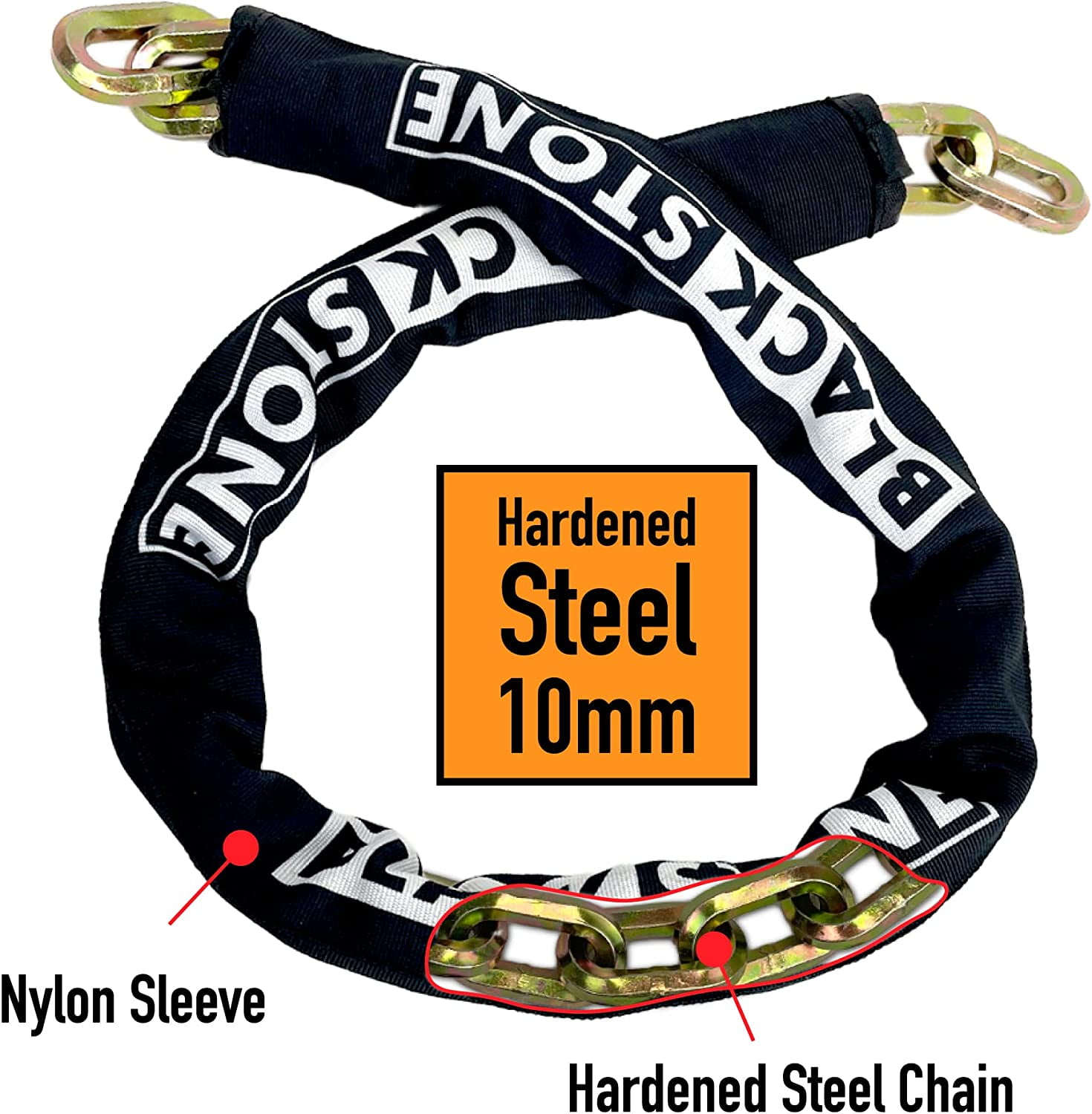 Blackstone Bike Lock with 130 dB Alarm 14 mm Heavy Duty shackle & 46 Inch Heavy Duty Hexagonal Anti-Theft Lock Chain