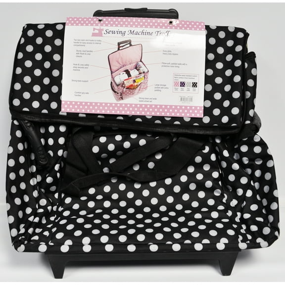 Sewing Machine Trolley Black and White Polka Dot