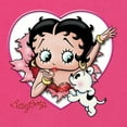 thumbnail image 5 of Wild Bobby, Betty Boop Heart Blowing Kiss Dog Betty Boop Ladies Racerback Tank Top, Raspberry, Medium, 5 of 5