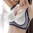 thumbnail image 5 of HNMKIU Women's Wireless Seamless Comfort Bra Wirefree Smooth T Shirt Daily Wear Lightweight Breathable Supportive Unlined Stretch Fit Blue - XXXXL, 5 of 8