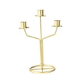 thumbnail image 4 of Candelabro de 3 brazos, candelabro cónico, centro de mesa, candelabro de Metal, soporte para velas para bodas, hoteles, y chimeneas Dorado, 4 of 9