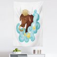 thumbnail image 1 of Zodiac Taurus Tapestry, Cosmic Cartoon Art Bull Character Behind Blue Fluffy Cloud with Yellow Stars, Fabric Wall Hanging Decor for Bedroom Living Room Dorm, 5 Sizes, Multicolor, by Ambesonne, 1 of 1