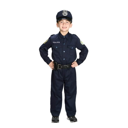 Junior Police Officer Suit with Cap and Belt - size 4/6