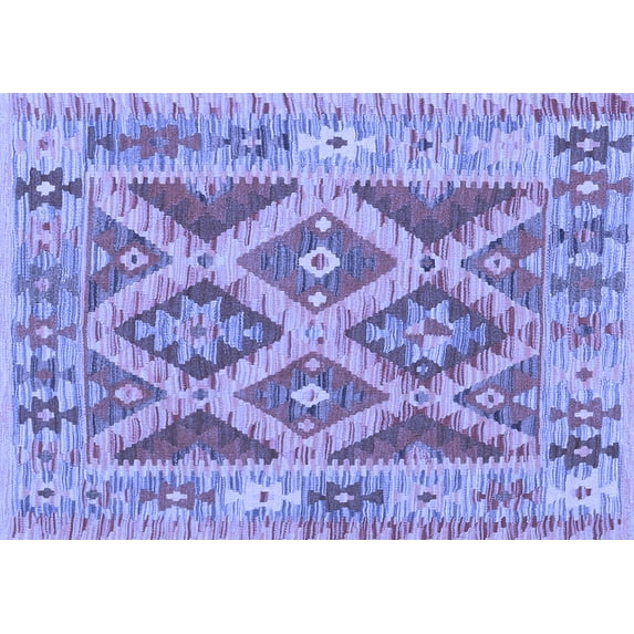 Ahgly Company Indoor Rectangle Abstract Blue Contemporary Area Rugs, 2' x 3'