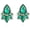 Green Stud, variant on Vintage Rhinestone Earrings Fancy Crystal Cluster Drop Earrings Art Deco Earrings for Women