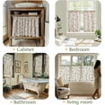 thumbnail image 5 of Floral Kitchen Curtains for Windows 36 Inch Farmhouse Country Linen Tier Curtains Botanic Small Window Drapes for Living Room Bathroom Laundry RV Rod Pocket Rustic 2 Panels Tan on Beige, 5 of 8