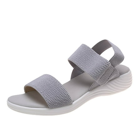 

kamemir Women Summer Sandals 2026 Sandals for Women New Style Casual Women S Sandals and Slippers with Flat Bottom(Gray 8.5)