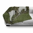 thumbnail image 3 of Animal Soft Flannel Fleece Throw Blanket, Little Baby Goats on a Bench Their Horns Picture Image Design, Cozy Plush for Indoor and Outdoor Use, 50" x 60", White and Green, by Ambesonne, 3 of 6