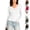 #03 White, variant on Women's Fitted Tops V Neck Lace Trim Shirts Long Sleeve Stretchy Soft Lightweight Basic Going Out Versatile Tee, #03 Dark Gray, S