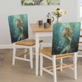 thumbnail image 5 of Mermaid Chair Back Covers Set of 1, Ocean Stretch Dining Chair Back Slipcovers Removable Seat Cover for Kitchen Restaurant Hotel Cafe, 5 of 9