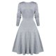 thumbnail image 3 of Gibobby Vestido Elegante Plus Bowknot Vestido de mujer Botón vintage Tamaño simulado Encaje Flor Vestido de fiesta Vestido de mujer(Gris, XL), 3 of 5