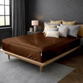 thumbnail image 2 of Silk Zip On Fitted Sheets King Size 78X80 - Includes 2 Zip On Sheets +1 Bottom Fitted Base - Fit's 16” In Deep Pocket - Easy to Use,Soft,Smooth -Fitted Sheet -Brown - Color, 2 of 9