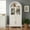 White, variant on Toauuo 71" Tall Farmhouse Arched Kitchen Pantry Cabinet - Glass Door Barn Door Design with Adjustable Shelves Storage Cupboard for Kitchen Living Dining Room