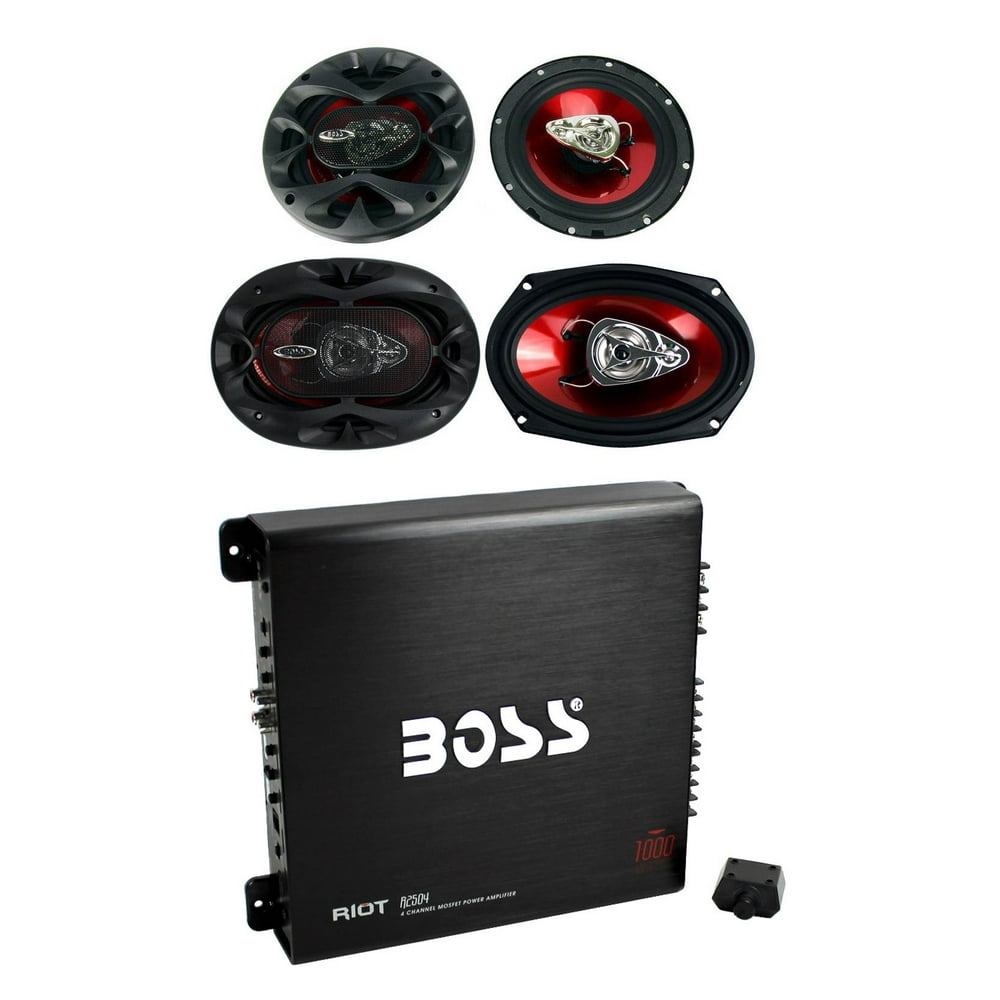 2) Boss CH6530 6.5" 250W + 2) 6x9" 350W 3Way Car Speakers +1000W 4Ch