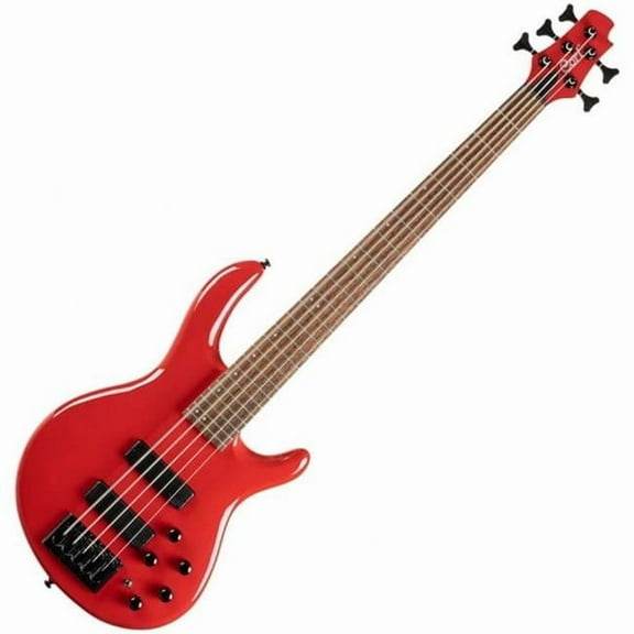 Cort Guitars C5DELUXECRD-U Artisan Series C5 Deluxe 5-String Bass, Candy Red