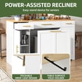 thumbnail image 3 of Uforic Kitchen Island with Drop Leaf & Wheels, Island Table with Trash Storage Cabinet, White, 3 of 8
