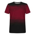thumbnail image 4 of Men's Summer Tops under $5 Round Neck Short Sleeve Print Casual T-shirt Red M, 4 of 5