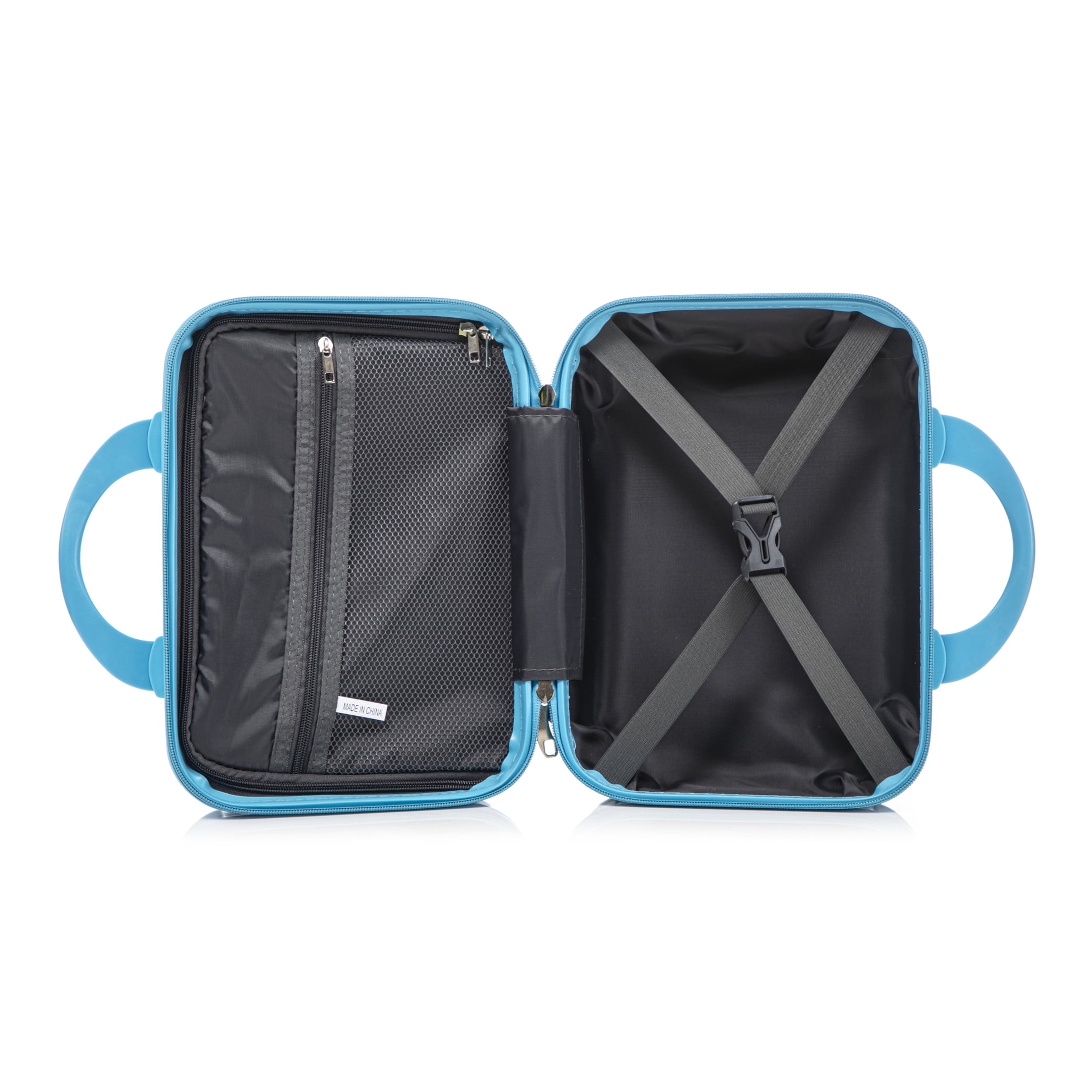 Noble House Vance 20"/14" Hardshell Spinner Luggage Set, Carry-On Suitcase and Cosmetic Case, Navy & Light Blue, Set of 2