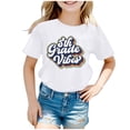 thumbnail image 1 of TIEVOSA T-Shirt d'Été à Manches Courtes pour Filles, Coupe Ample Décontractée, Col Rond, Imprimé Lettre Dessin Animé Mignon, Confortable et Respirant pour Usage Quotidien à Partir de 3 à 24 Mois (Blanc), 1 of 4