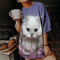 thumbnail image 4 of Blusa informal de manga corta con estampado de animales y manga corta para mujer Fridja  gope3446, 4 of 6