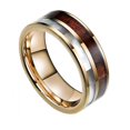 thumbnail image 1 of Anillo asimétrico de concha y veta de madera dorada de 8 mm de Gabe Jewelry, 1 of 4