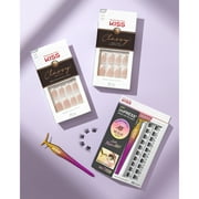 KISS Classy French Tip Press On Nails, Silk Dress, White, Medium Coffin, 28 Count