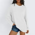 thumbnail image 4 of AherBiu Oversized Tops for Women Crewneck Sweatshirt Lightweight Long Sleeve Casual Loose Basic T Shirts Pullover, 4 of 7