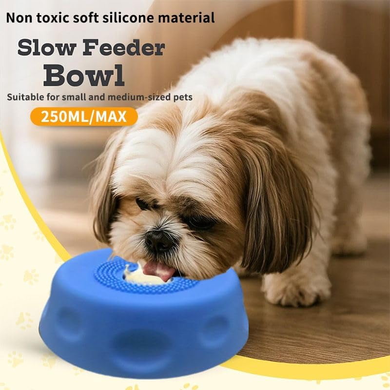 Slow Feeder Dog Lick Bowl – Dog Lick Ball for Treats and Wet Food, for Dogs and Cats(Grey)