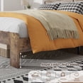 thumbnail image 4 of Queen Size Farmhouse Wooden Bed Frame with Headboard, Rustic Platform Bed with Silent Wood Slat System, No Box Spring Needed, Rustic Brown, 4 of 11
