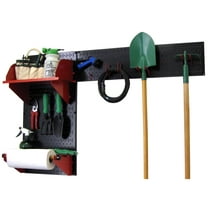 Wall Control Pegboard Garden Tool Board Organizer with Black Pegboard and Red Accessories