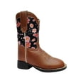 thumbnail image 2 of TuffRider Toddler Pinnacles Square Toe Western Boot- Brown Floral- 7T With Free Assorted Striped Socks, 2 of 2