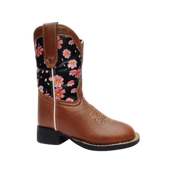 TuffRider Youth Pinnacles Square Toe Western Boot- Brown Floral- 7Y