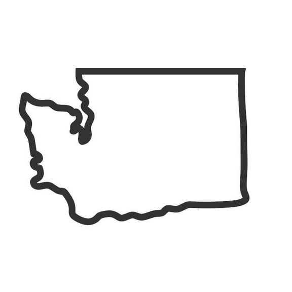 State Map Outline Washington Vinyl Decal Sticker UV & Waterproof Bumper Window Laptop Automotive Water Bottle Gift accessories – BLACK 5"