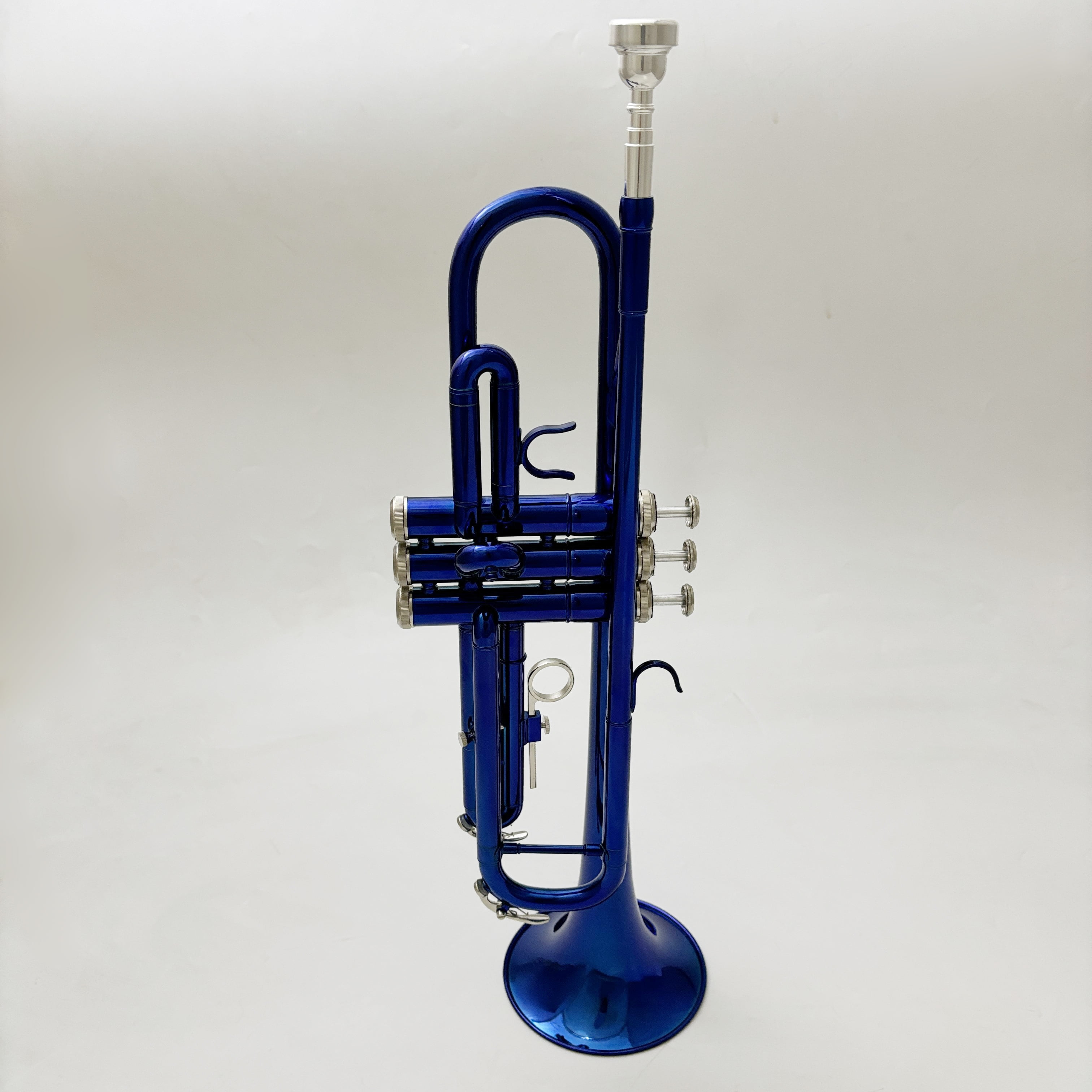 XINMEL trumpet instrument Blue B flat three-tone trumpet beginner band plays western instruments, with boxes and cleaning kits.