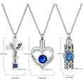 thumbnail image 6 of 3 Pack Urn Necklace for Ashes for Women Heart Cross Cylinder Cremation Jewelry for Ashes Memorial Keepsake Birthstone Pendant for Family/dad/mom/sister/grandparents, 6 of 7