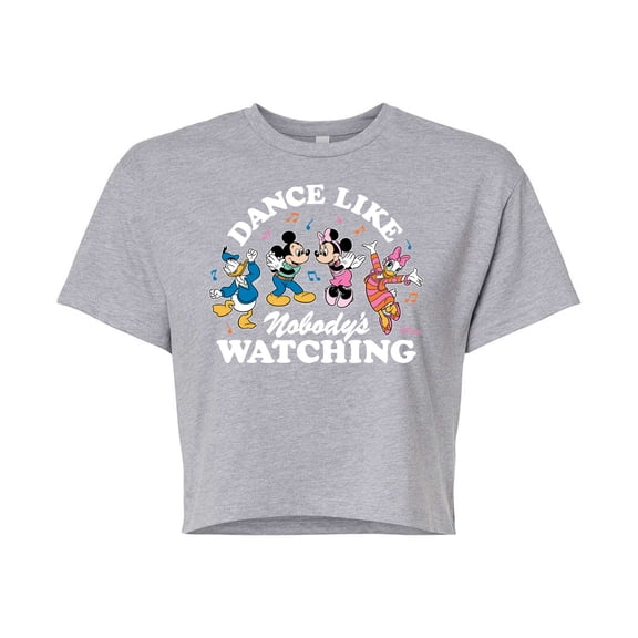 Disney - Mickey & Friends - Donald Duck, Minnie, Mickey, & Daisy - Dance Like Nobody's Watching - Juniors Cropped Cotton Blend T-Shirt