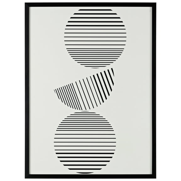 SAFAVIEH Balancing Act 18 in. x 24 in. Framed Wall Art, Black/Ivory
