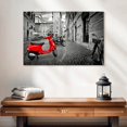 thumbnail image 2 of Elephant Stock Red Vespa Pop Wall Art - Horizontal Canvas Wall Art - Living Room Wall Decor - City Canvas - Red And Black Decor - 24" x 16", 2 of 8
