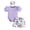 Purple, variant on TOWED22 Newborn Baby Girl Outfit Letter Print Short Sleeve Bodysuit Romper Shirt Bloomers Shorts Set Summer Clothes(Light Blue,0-3 M)