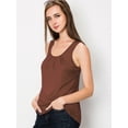 thumbnail image 2 of Made by Johnny Women's Casual Loose Fit Sleeveless Pleated Scoop Neck Tank Top S RUST, 2 of 4