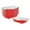 Red/1 lb/50 Count, variant on Bio Tek 1 lb Red Paper #100 Food Tray / Boat - 5 1/2" x 3 1/2" x 2" - 50 count box