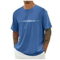 thumbnail image 2 of Mens T-Shirts Short Sleeve Lightweight Cooling Casual Crew Neck Basic Tee Shirts Blue XXS, 2 of 4