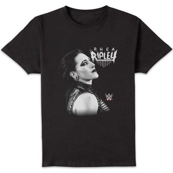 Official WWE Rhea Ripley - Faded Photo Adults T-Shirt - Black