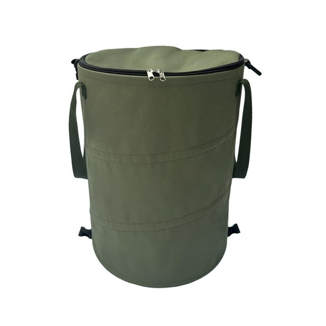 Bolsa para desechos de jardín con cierre de cremallera y asas, base rígida, 10 galones Verde