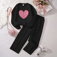 thumbnail image 2 of Gyujnb Kids Outfits,Girls Fleece Tracksuit Long Sleeve Top with Wide Leg Pants Outfit for Big Kids Comfortable Casual Wear,Size:11-12 Years, 2 of 9