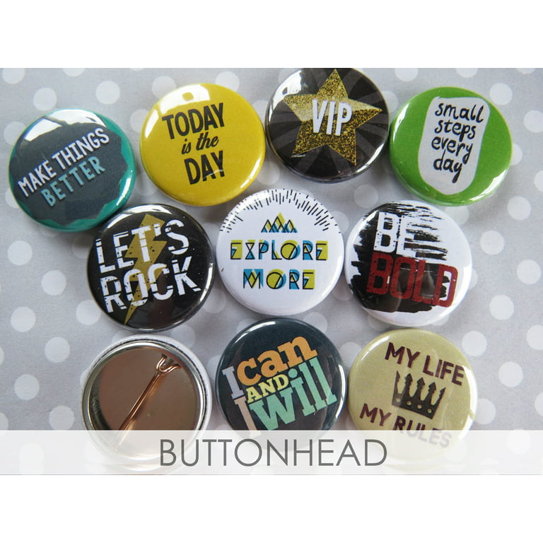 Custom Button Pins template - Ethically made, free quotes, 50