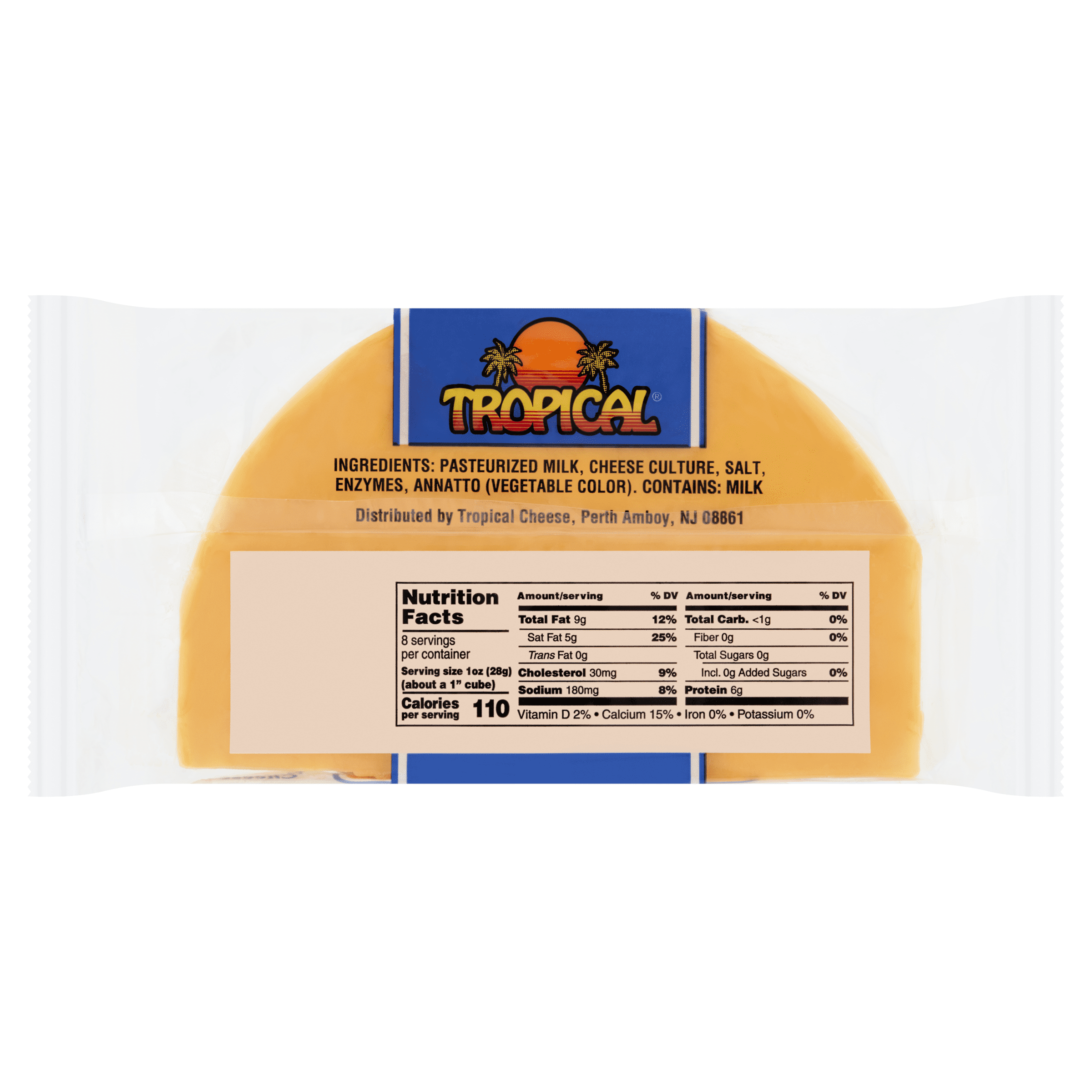 Tropical Cheese Queso De Papa Longhorn Style Mild Cheddar, 16oz, Refrigerated